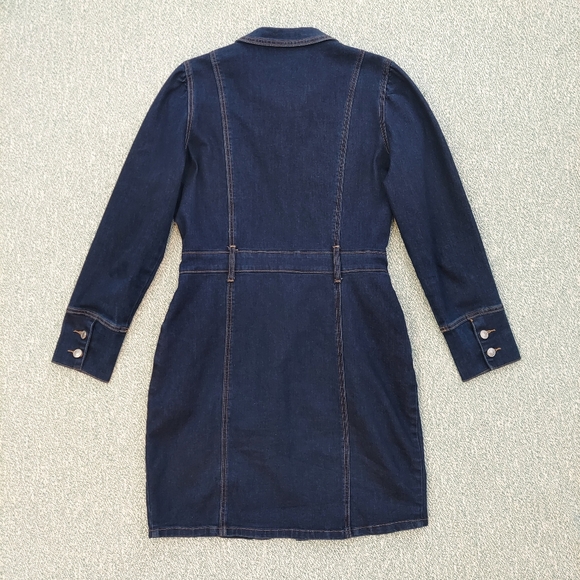 Blue Stretch Denim Coat Dress, Button Front, NY & Co, Sz M - Picture 10 of 15